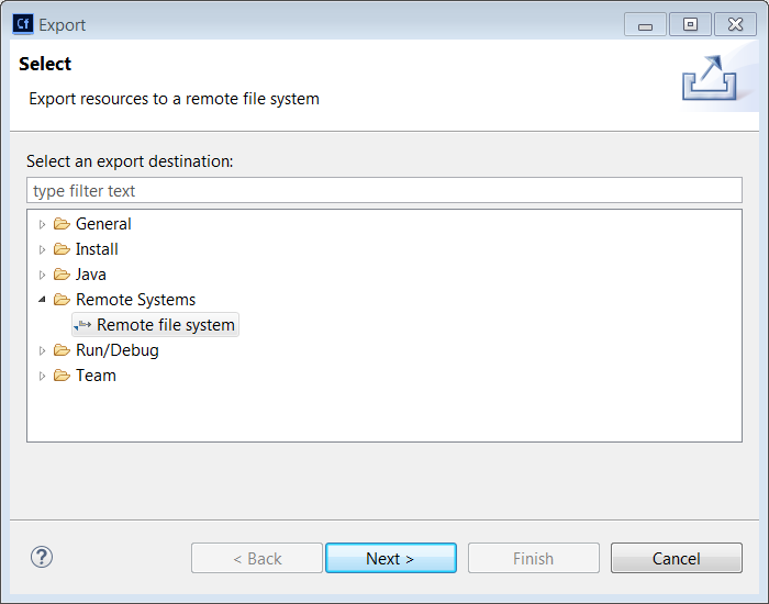 Manage projects in ColdFusion Builder